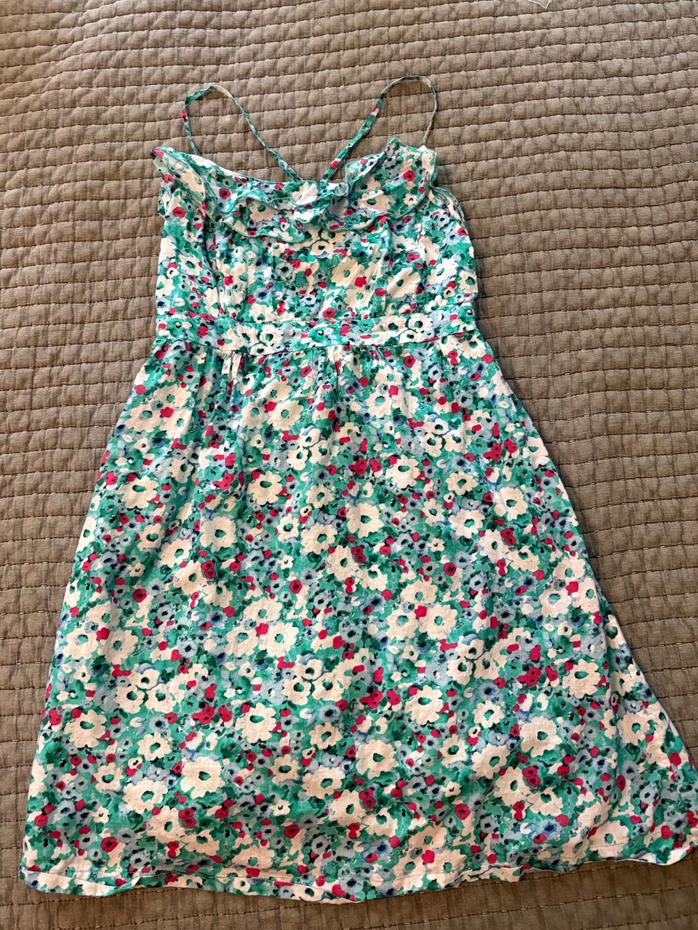 Aeropostale Teal Floral Sundress with Pink Accents